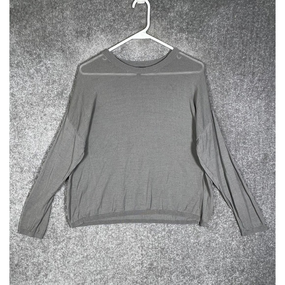 Eileen Fisher Crew Neck‎ Ribbed Sweater Womens Medium Gray Long Sleeve Pullover - Picture 1 of 14